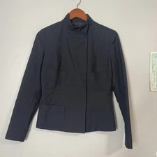 NARCISO RODRIGUEZ Wool Blazer Jacket Womens Size 8 Made in  Italy Navy Blue