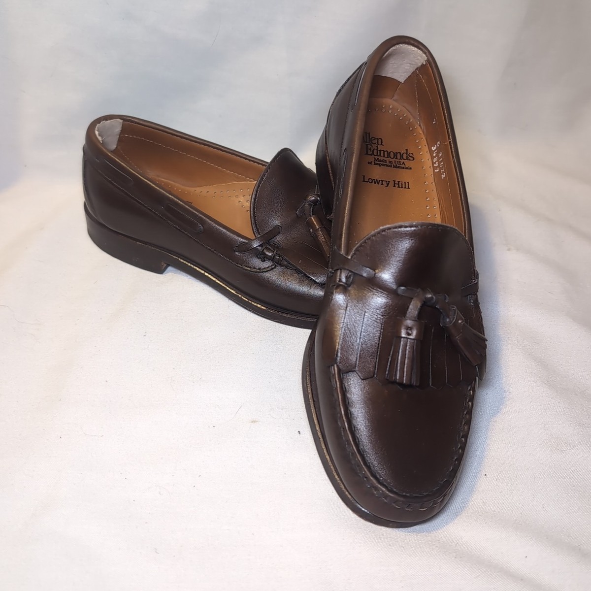 Allen Edmonds Brown Lowry Hill Leather Kilt Tassel Loafers  display picture 1