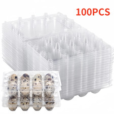 100 X Plastic Clear PET Quail Egg Cartons For 12 Eggs Cartons Storage Container