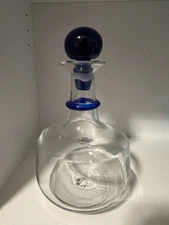 Blenko Cobalt Ring Decanter