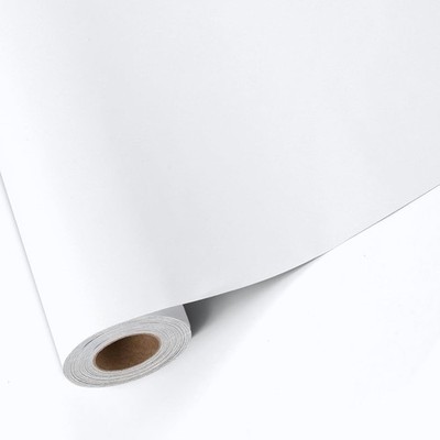 White Wrapping Paper, Solid Color Matte  Paper Roll with Cut Lines -  for