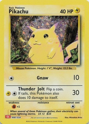 Pokémon TCG Pikachu #008/034 Holo Trading Card Game Classic NM