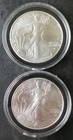 Two 2024 $1 American Silver Eagle Dollars in Capsules