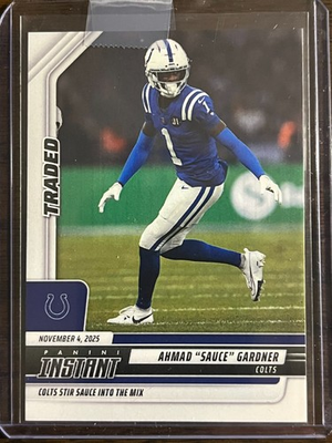 #ad 2025 26 Panini Instant NFL #221 Ahmad quot;Saucequot; Gardner Indianapolis Colts $18.33