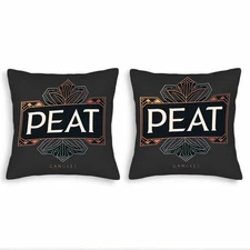 Stylish 18x18in Throw Pillow Covers Set of 2 - Dark Floral Pattern 