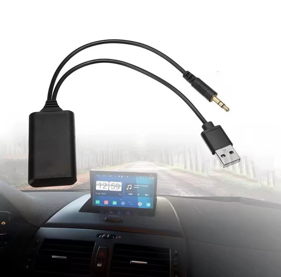 Bluetooth Audio Adapter Auto Aux 3.5mm KFZ USB Empfänger Kabel für Speaker Musik - Bild 4 von 4