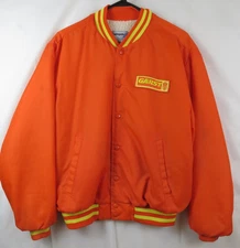 Vintage 1960s L Swingster Neon Orange Garst Seed Sherpa Lined Bomber Jacket Mens