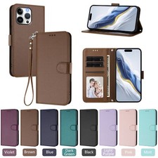 Magnetic Leather Phone Case for iPhone 16 15 13 12 11 14 XR Wallet Flip Cover