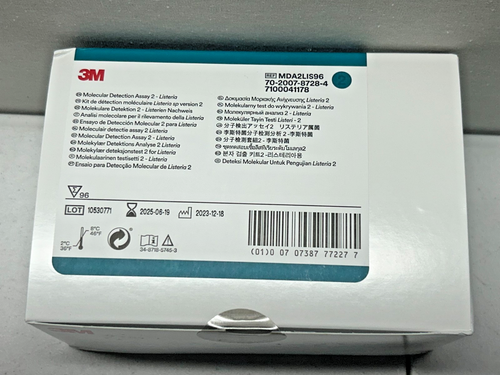 BOX OF 96 3M LISTERIA MOLECULAR DETECTION ASSAY 2 MDA2LIS96 NEW