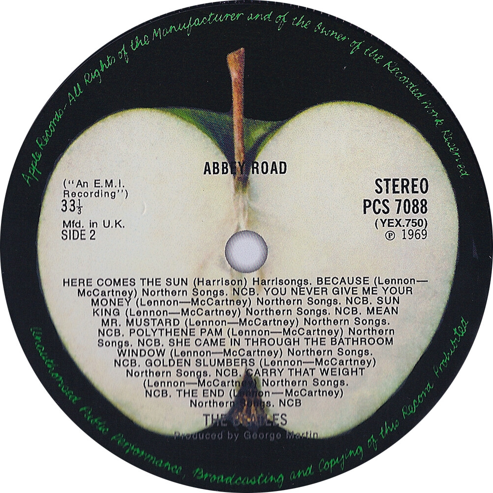 The Beatles. Abbey Road. Repro record label sticker. 99mm | eBay