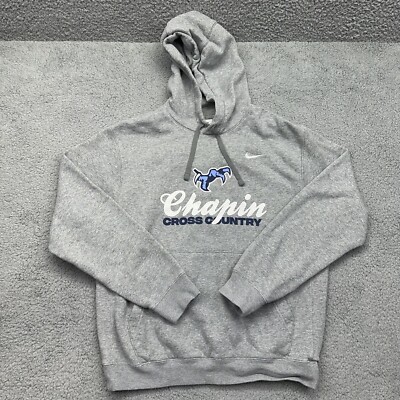 Nike CJ1611-063 Size Small Gray Chapin Cross Country Club Fleece Pullover Hoodie