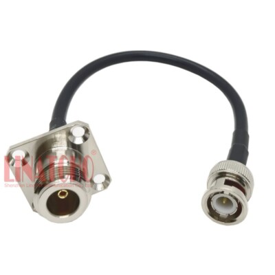 RG58 20CM 4 Hole Panel Mount Flange N Female to BNC Male Extension Antenna Cable