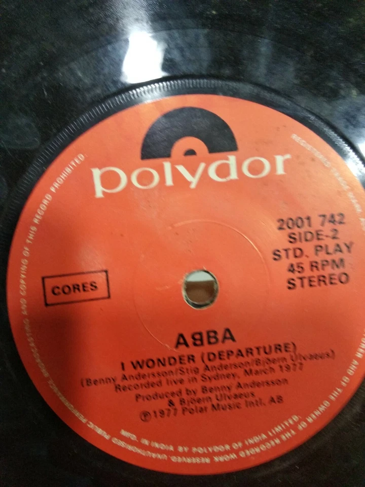 ABBA NAME OF THE GAME/I WONDER mega rare unique/diff PS INDIA prs. 45 vg+ - Image 4 of 4