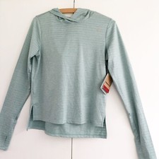 NWT Reebok Womens Training Circuit Long Sleeve Hoodie Gray Mist Work Out Run