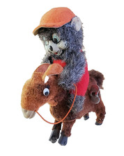 1960s JOCK-O-PANDA Wind Up Bear on Tin Donkey Japan