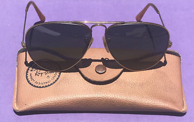 小物 Vintage 70s RayBan B&L Aviator USA Gold Vintage 70's Ray Ban B&L Aviator Gold G-15 Lenses with USA stamp