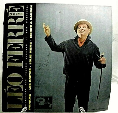 Leo Ferre ''Paname-Les Poetes-Jolie Mome-Merde A Vauban'' 45 RPM Vinyl-Record