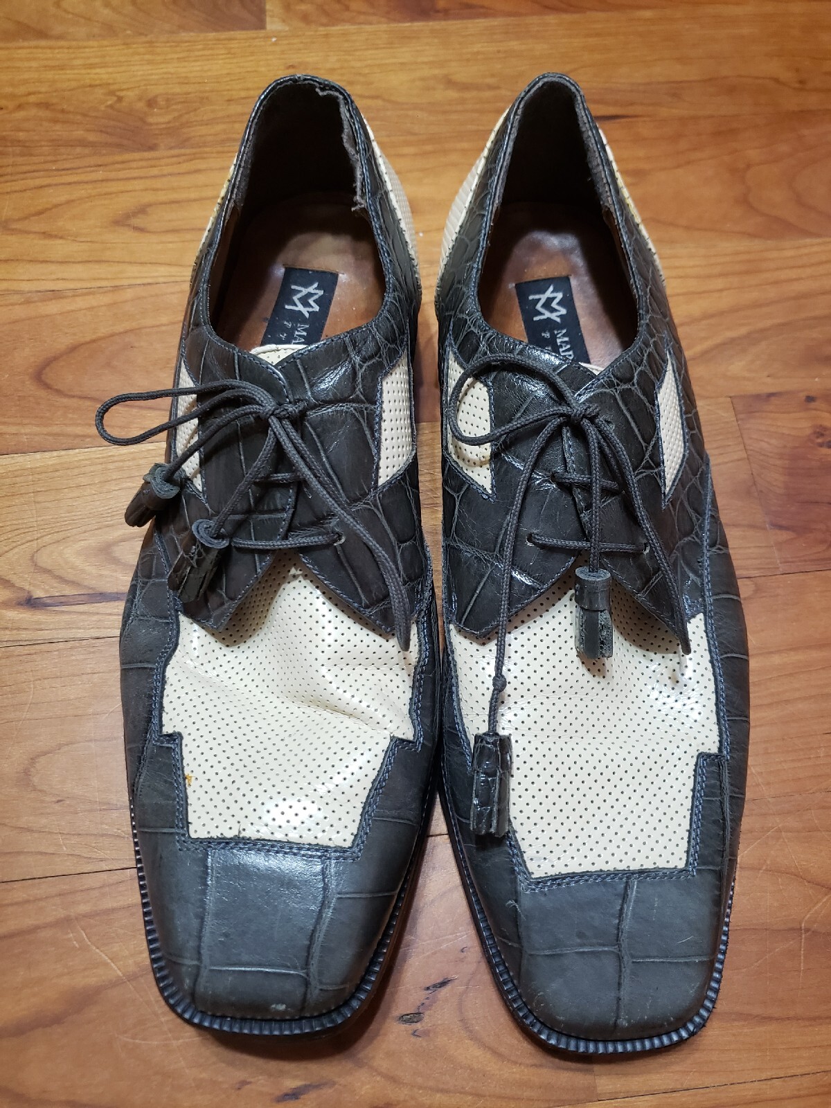 SAOLA Scarpe eleganti Marco Vicci Premium da uomo 2 colori pelle rettile Oxford taglia 12M