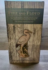 Fitz and Floyd Newport Home Coastal Ceramic Egret Facing Forward Figurine New 16
