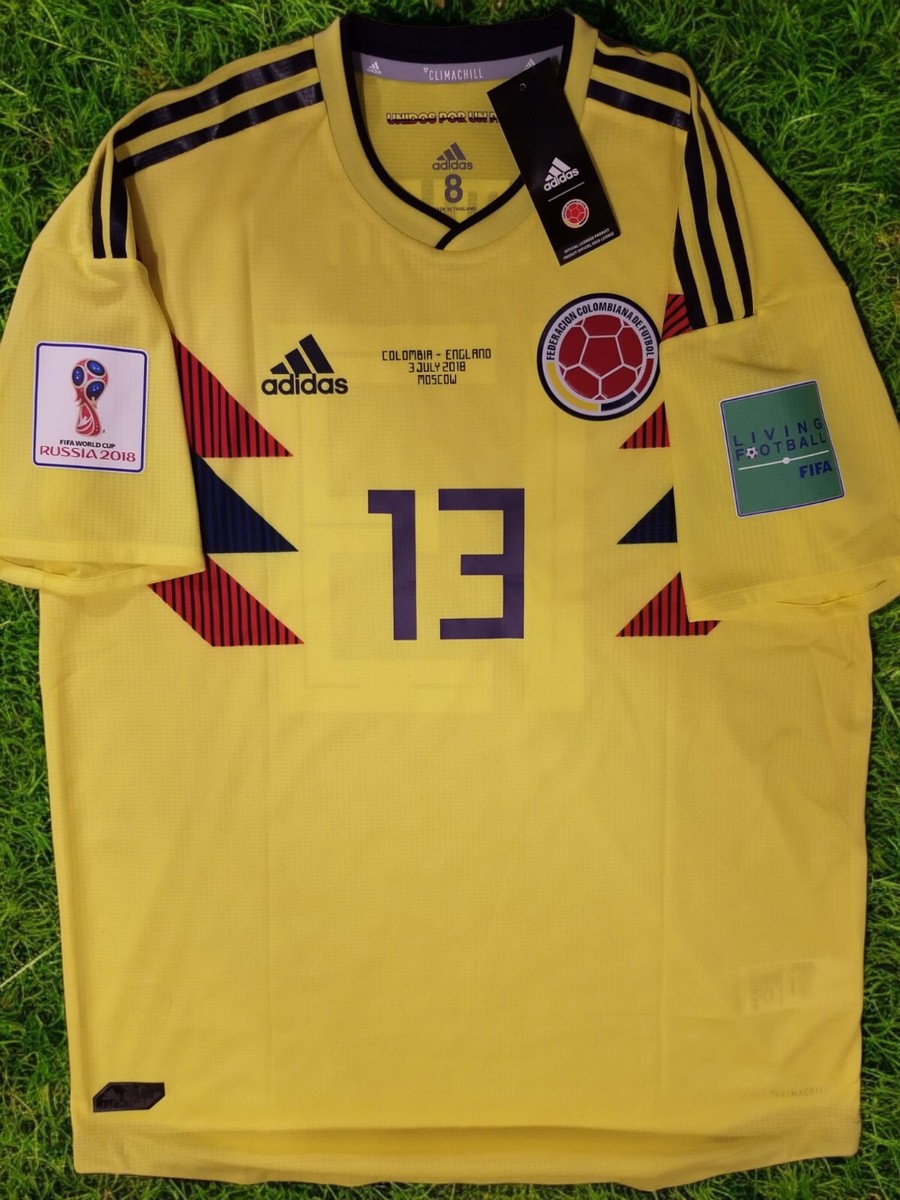 ADIDAS COLOMBIA 2018 HOME MATCH PLAYER VERSION SHIRT Y. MINA