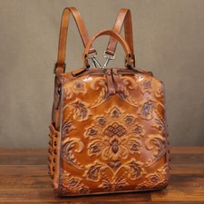 Backpack Purse for Women Genuine Leather Retro Satchel Knapsack Rucksack Daypack
