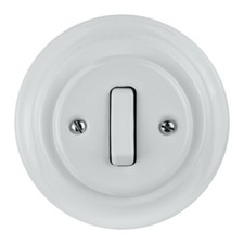 Porzellan Lichtschalter Ein-/Ausschalter Retro Schalter Unterputz Loft Keramik