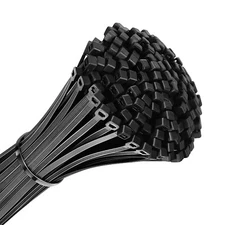 100 Cable Zip Ties 8'' Long Cable Ties Heavy Duty Nylon Cord Black UV Resistant