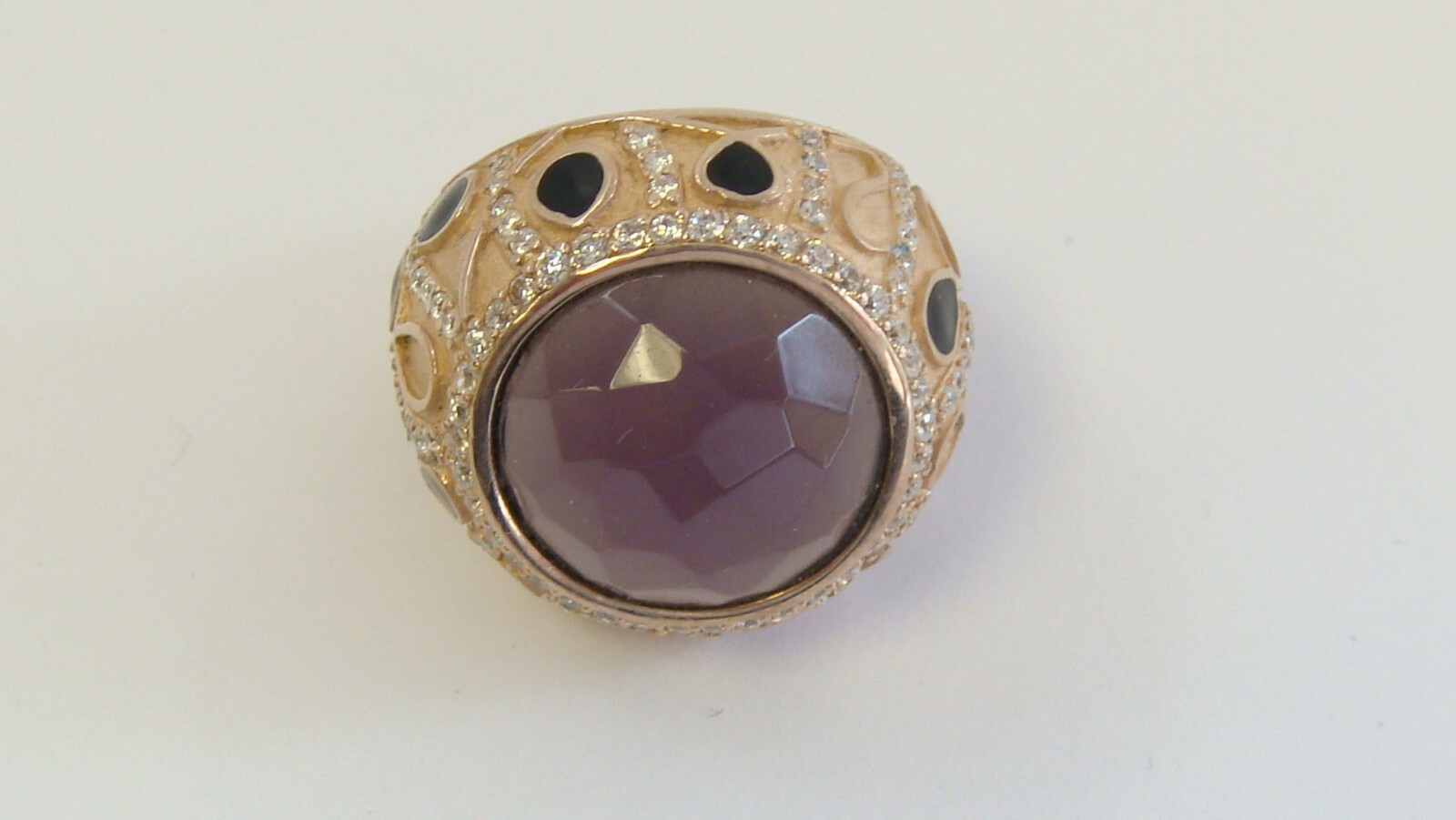 Vintage 925 Solid Sterling Silver Simulated Ameth… - image 7