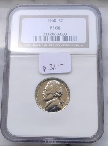 1960 Jefferson Nickel Gem Proof NGC PF 68