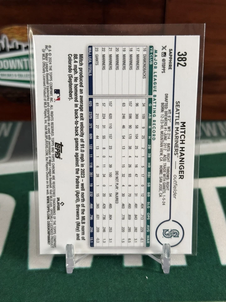 2024 Topps Chrome Sapphire Mitch Haniger Gold Refractor /50 Seattle Mariners - Image 2 of 2