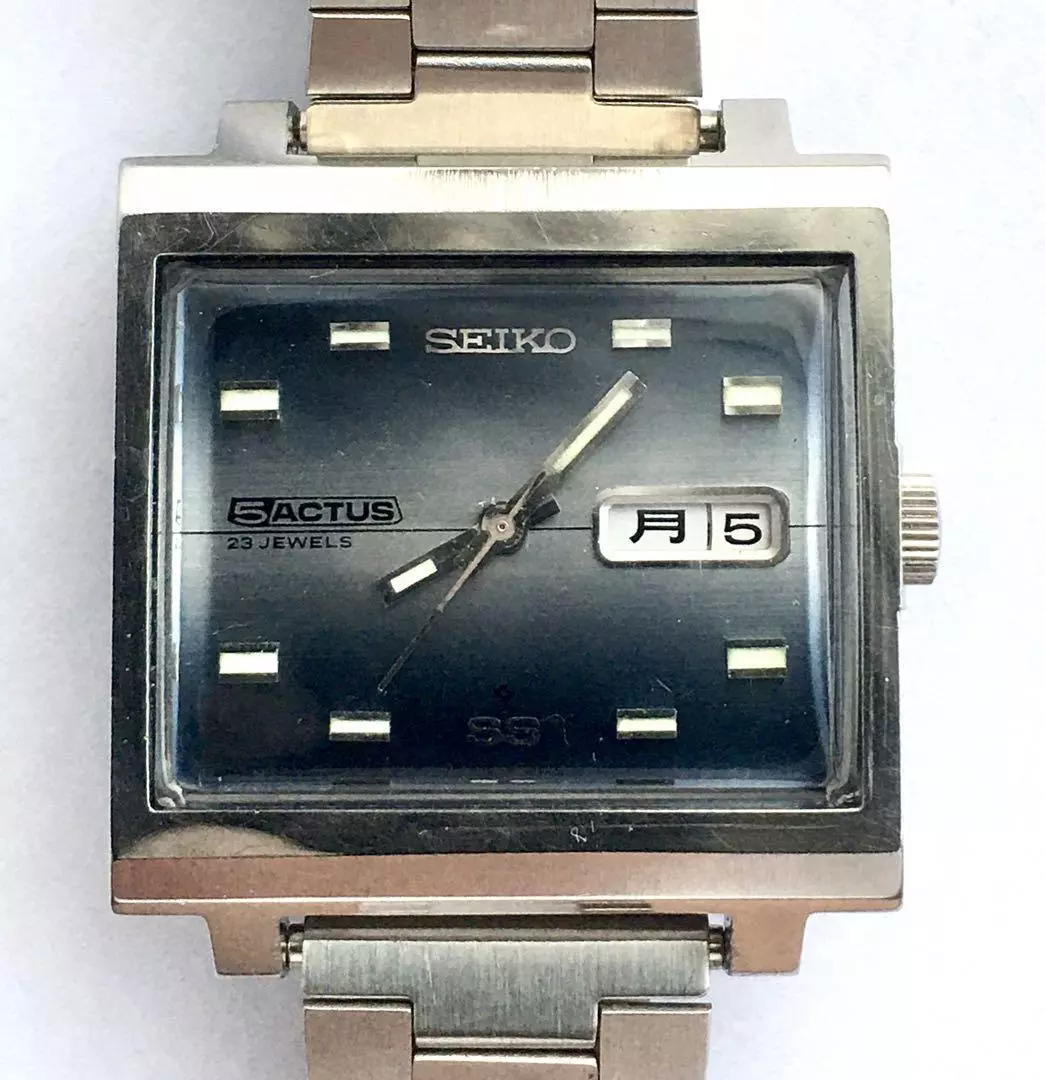 Seiko 5 Actus 6106 5440 Vintage OH Day Date Stainless Steel Automatic Mens Watch