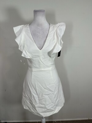 French Connection Womens Neck Ruffle Dress, Size 2