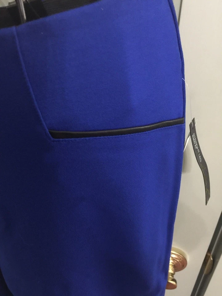 Pantalón INC Curvy Fit Azul Real Pierna Recta Hasta el Tobillo 10 Nuevo con Etiquetas Foto 2 de 4