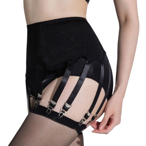 Metal Garter Clips Retro Adjustable Garter Belt With 6 Straps & Metal Clips  For Nylon Stockings - NDL01 Garter Belt 6 Strap
