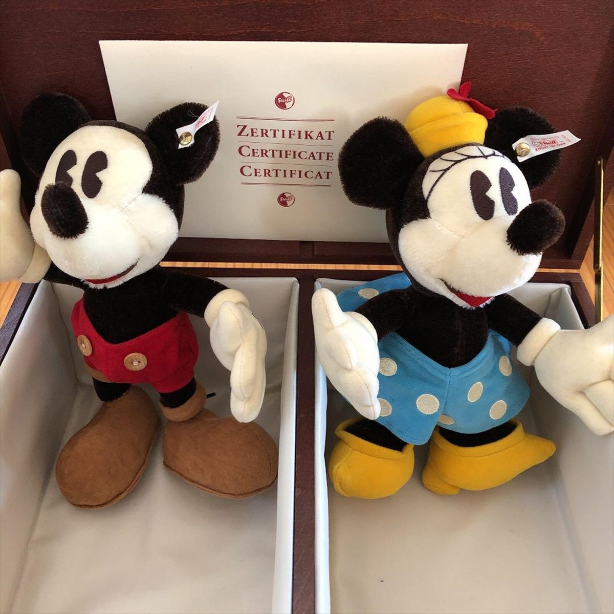 Steiff Mickey & Minnie Mouse 70周年記念 Used STEIFF MICKEY & MINNIE Mouse 70th Anniversary 1998 Exclusive