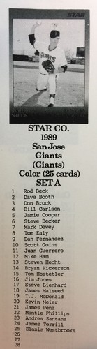 1989 Star Company COLUMBUS PLATINUM GLOSSY Minor League Set 100 PRINTED D4019529 - Picture 5 of 12