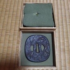 Japanese Antique Tsuba of Katana Samurai Sword Guard Iron Rare Design  66-C60