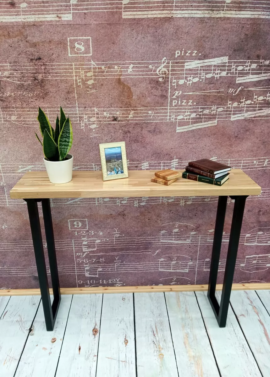 Narrow Console Table Oak Wood Room Hallway Office Solid 100 Wood