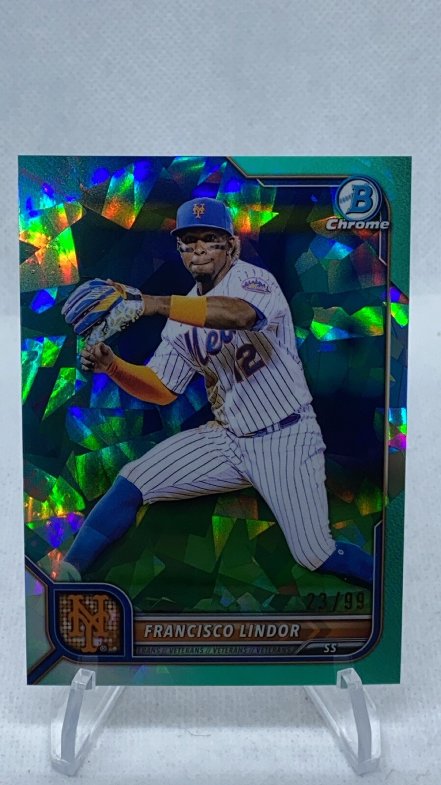2022 Bowman Chrome Sapphire Francisco Lindor Aqua Refractor 23 / 99 # 73