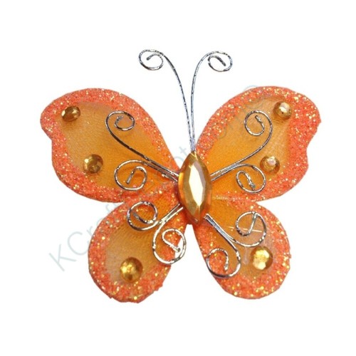12Pcs 3" Organza Butterflies Craft Wedding Party Decoration U-Pick From 16 Color - Picture 11 of 17