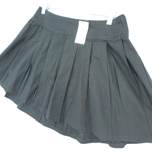 NWT Hot Topic Pleated Suspender Skirt Womens Medium M Black Mini A-Line - Picture 2 of 11