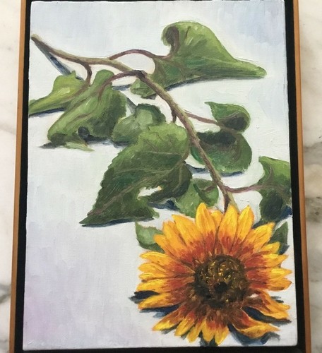 Micheal Branca Oil On Canvas Titled Sunflower Exhausted - Picture 3 of 4