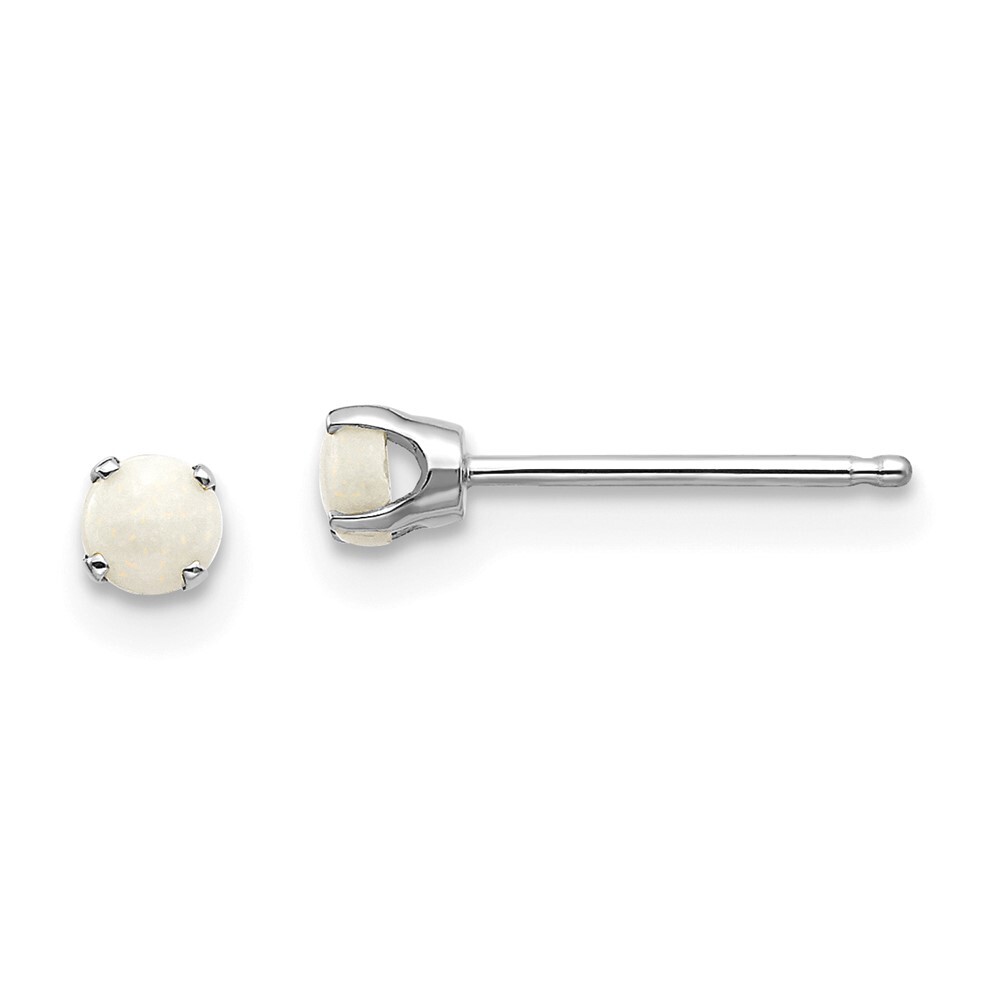 3mm 14k White Gold Opal Stud Earrings for Elegant Style