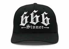 NEW Red Devil Clothing 666 FlexFit Hat BLACK / WHITE S/M L/XL #C-999-BLK-WHI-C