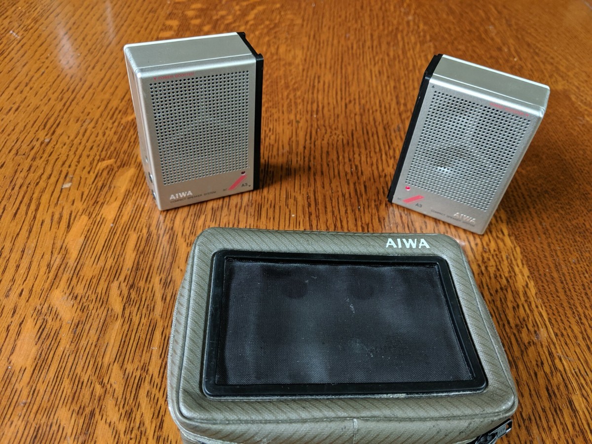 Aiwa SC-A3 Battery Powered Compact Full Range Speakers & Original