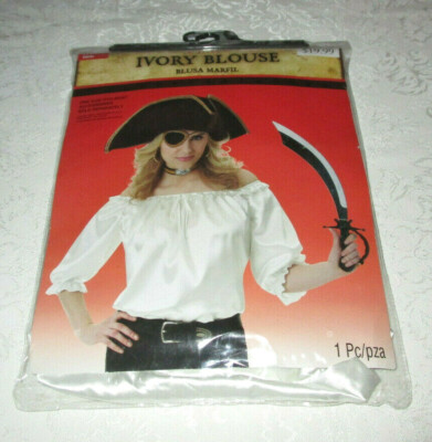  Adult Pirate Ivory Blouse One Size Fits Most Up to Size 8 US