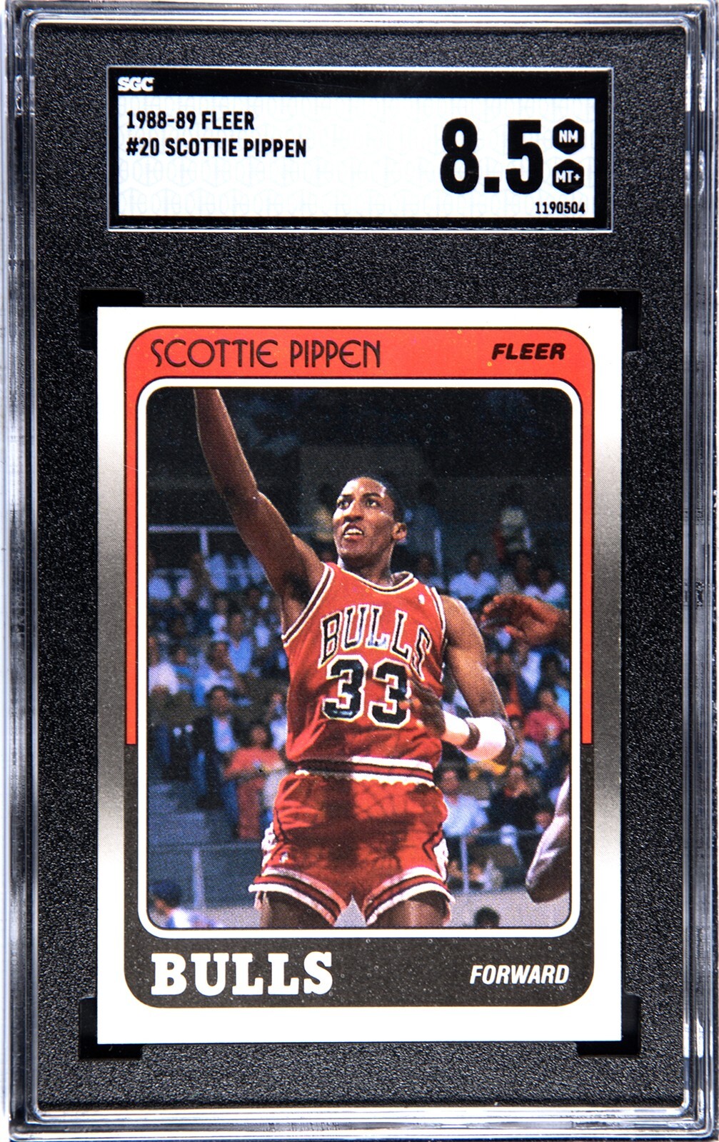 1988 Fleer #20 Scottie Pippen RC SGC 8.5 NM-MT+ Bulls HOF