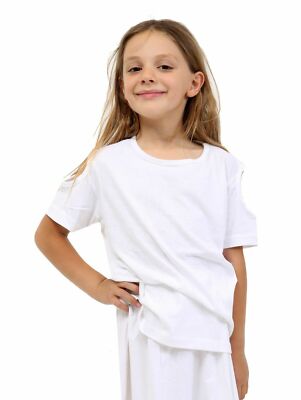 MÄDCHEN KINDER SCHULTERAUSSCHNITT UNI TOP/TOPS BEDRUCKT KURZ/KURZE RÖCKE SET T-SHIRT