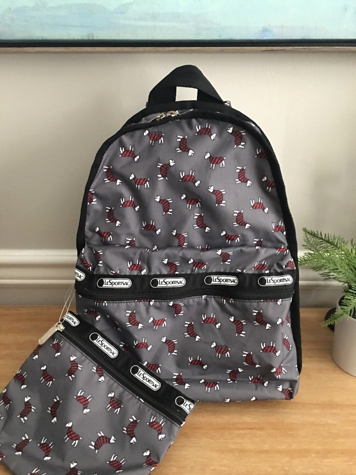 NEW LESPORTSAC LOGAN BACKPACK BAG W/ POUCH TERRIER DOG NWOT RARE! eBay