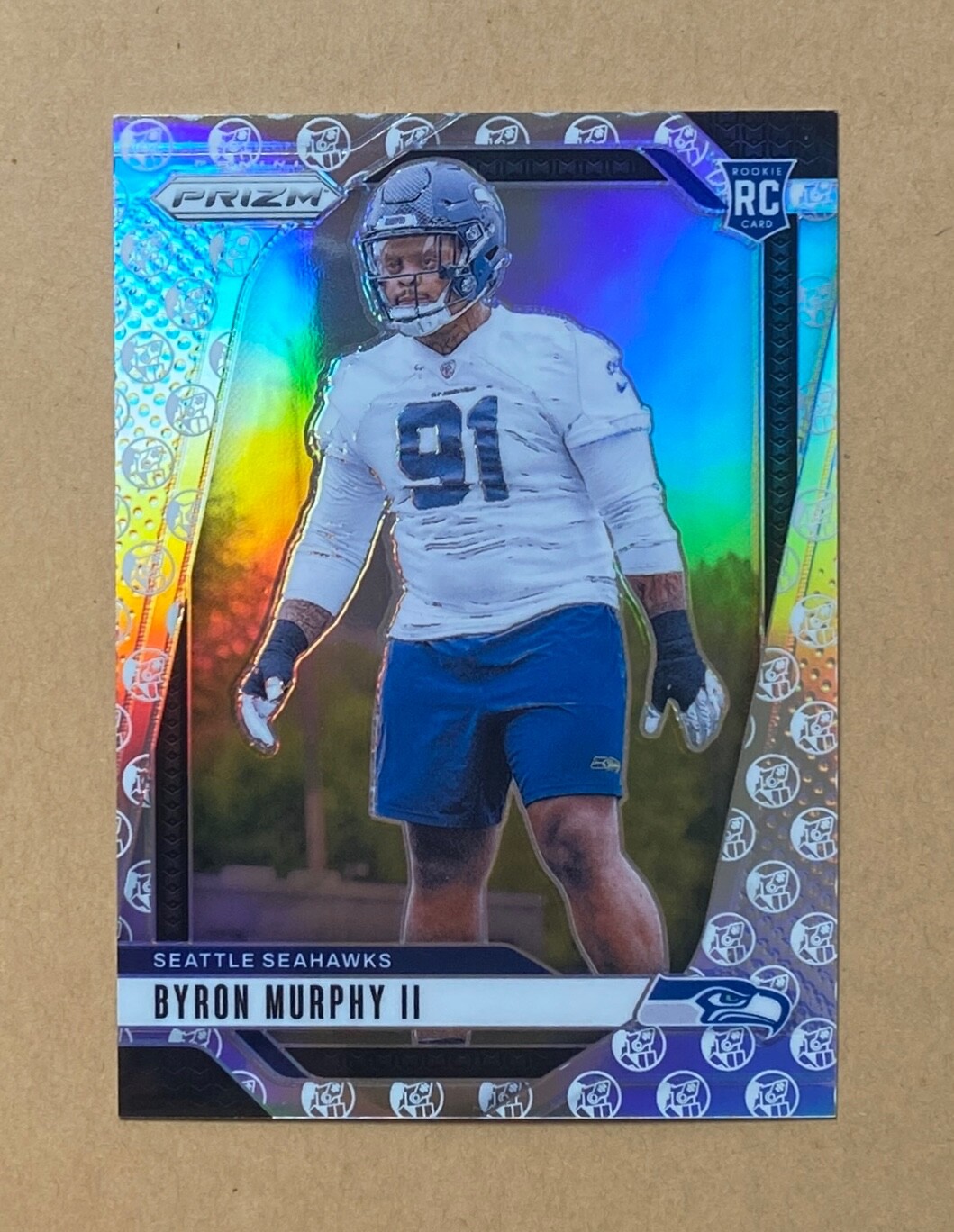 2024 Panini Prizm #317 Byron Murphy II Base Rookie White Knight RC #3/3 Seahawks